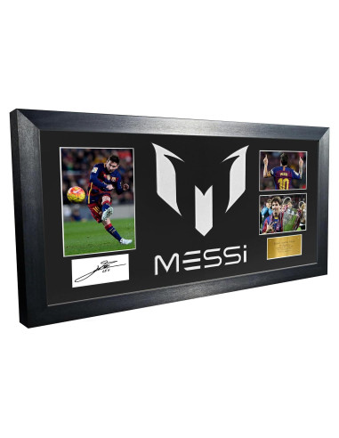Fotografía Firmada Lionel Messi enmarcada Barcelona 55x30cm