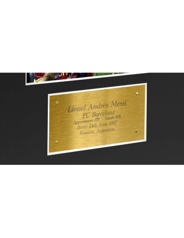 Fotografía Firmada Lionel Messi enmarcada Barcelona 55x30cm
