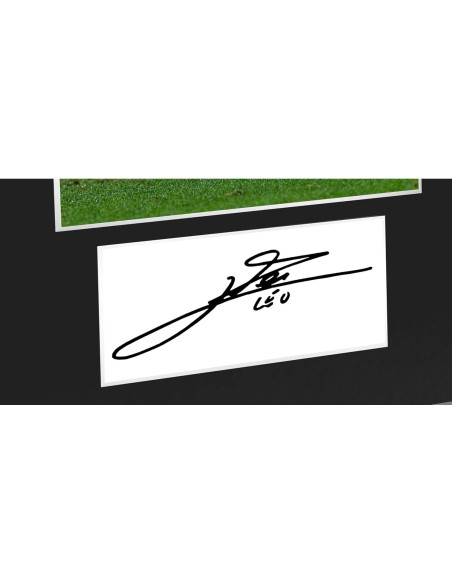 Fotografía Firmada Lionel Messi enmarcada Barcelona 55x30cm