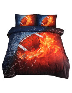 Conjunto de Edredón Deportivo NTBED Rugby Completo Naranja