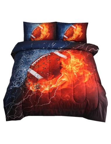 Conjunto de Edredón Deportivo NTBED Rugby Completo Naranja