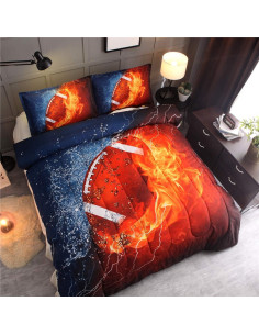 Conjunto de Edredón Deportivo NTBED Rugby Completo Naranja 2