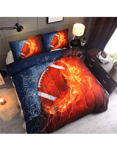 Conjunto de Edredón Deportivo NTBED Rugby Completo Naranja