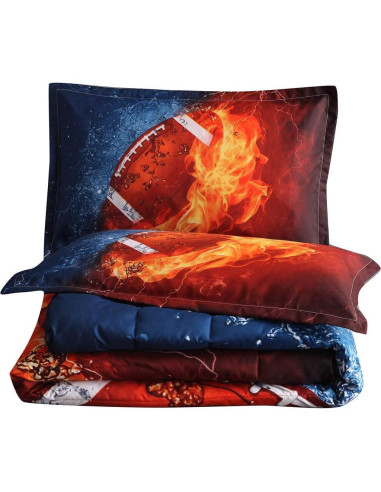 Conjunto de Edredón Deportivo NTBED Rugby Completo Naranja