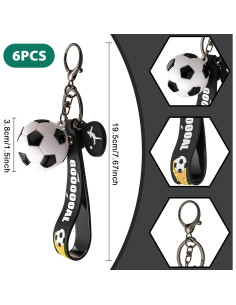6 Llaveros de Fútbol Decorativos Equsion - Regalos para Eventos 2