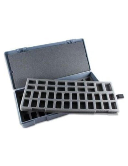 Caja de Almacenamiento Chessex para Figuras 25mm - 80 Figuras, Gris