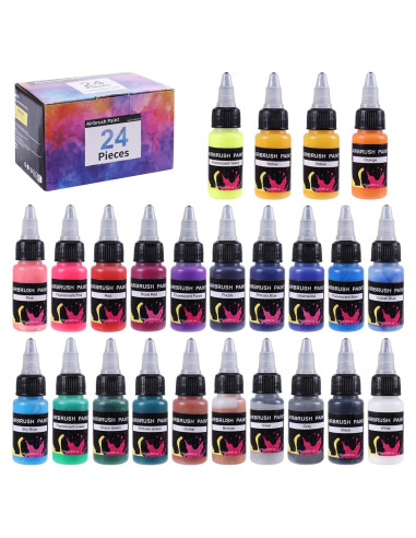 Juego de Pintura Aerográfica 24 Colores BLESTALIDO 20ml