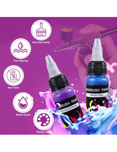 Juego de Pintura Aerográfica 24 Colores BLESTALIDO 20ml