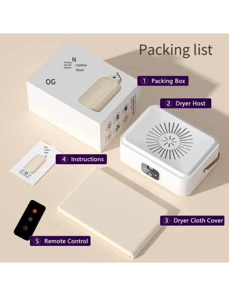 Secadora de Ropa Portátil DJ.KEKAO 20KG 650W Pantalla Táctil