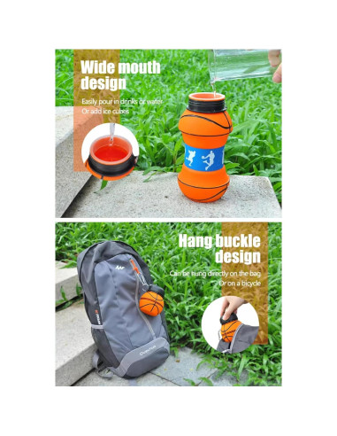 Botella de Agua Plegable MR SAARO 1L Silicona Libre BPA