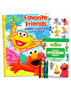 Set de Colorear Jumbo Plaza Sésamo con Stickers y Actividades