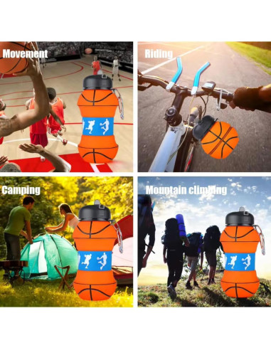 Botella de Agua Plegable MR SAARO 1L Silicona Libre BPA