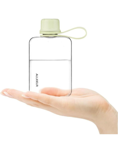 Botella de Agua Plana ALLKELR 236.6 ml Tritan Verde Reutilizable