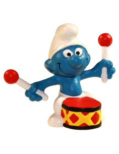 Figura Pitufo Baterista Schleich 6 cm PVC Colección