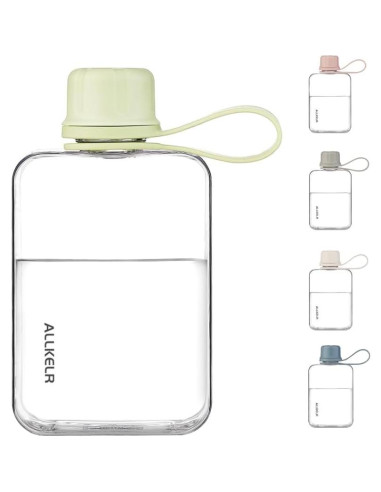 Botella de Agua Plana ALLKELR 236.6 ml Tritan Verde Reutilizable