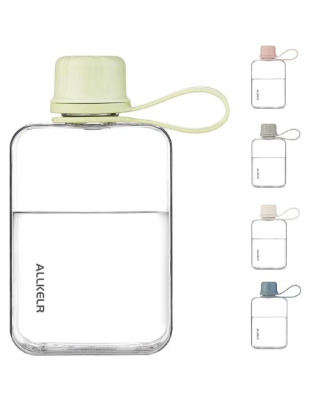 Botella de Agua Plana ALLKELR 236.6 ml Tritan Verde Reutilizable