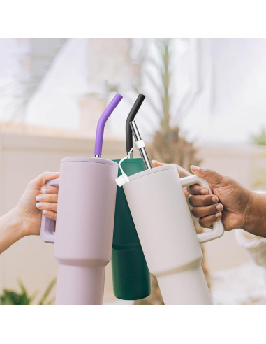 Popotes de Metal Diumepo 30 oz con Puntas de Silicona