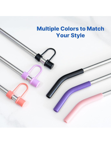 Popotes de Metal Diumepo 30 oz con Puntas de Silicona