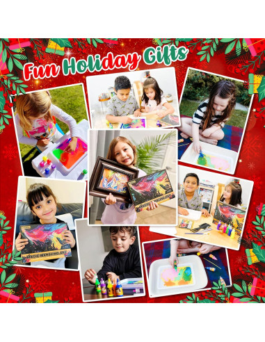 Kit de Pintura Marmoleada en Agua Coodoo - 6 Colores, 20 Hojas