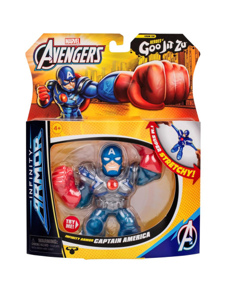 Figura de Acción Goo Jit Zu Capitán América Armadura Infinita 11.4 cm