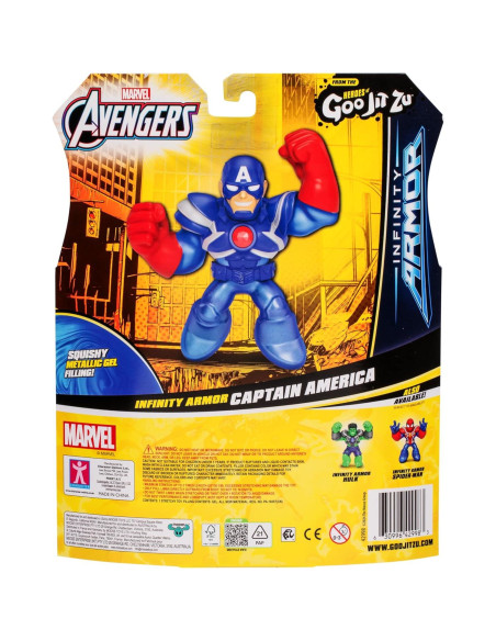 Figura de Acción Goo Jit Zu Capitán América Armadura Infinita 11.4 cm