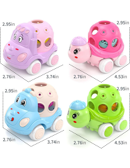 Juguetes de Coche para Bebés xFFFun 4 Pack Sonajeros 6-18 Meses