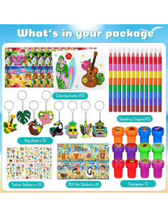 Conjunto de Fiesta Luau Hawaiana Cinrobiye 72 Piezas 2