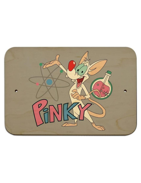 Señal de Oficina Pinky y el Cerebro - Madera 22.9x15.3cm