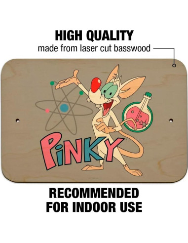 Señal de Oficina Pinky y el Cerebro - Madera 22.9x15.3cm