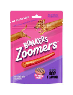 Galletas para Perros Bonkers Zoomers Sabor Res BBQ 159g (6 Paquetes) 2