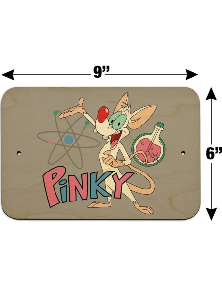 Señal de Oficina Pinky y el Cerebro - Madera 22.9x15.3cm