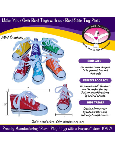 Juguete para Pájaros Super Bird Creations Sneaker 12 Paquete