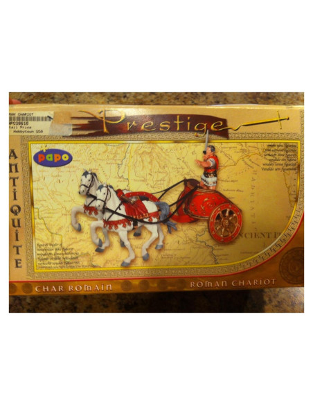 Carro Romano Papo con 2 Caballos Blancos 27.5x15x17.5cm