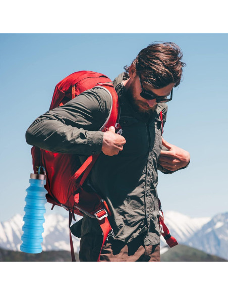 Botellas de Agua Plegables Tessco 4 Pack 550 ml Silicona Botellas de Agua Plegables Tessco 4 Pack 550 ml Silicona