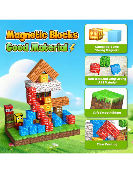 Bloques Magnéticos 100PCS Xinzhoushihui - Juguetes Sensoriales para Niños 3+