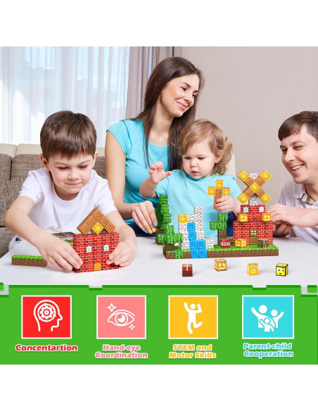 Bloques Magnéticos 100PCS Xinzhoushihui - Juguetes Sensoriales para Niños 3+