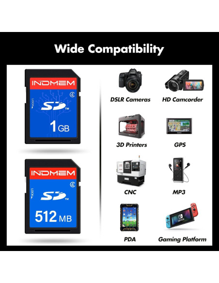 Tarjeta SD 1GB Clase 4 INDMEM para Cámaras Digitales