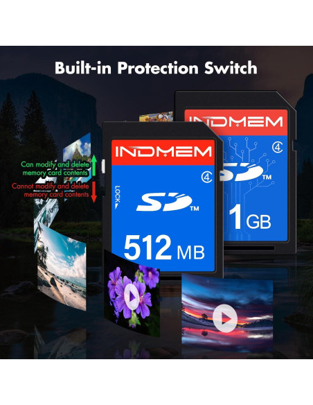 Tarjeta SD 1GB Clase 4 INDMEM para Cámaras Digitales