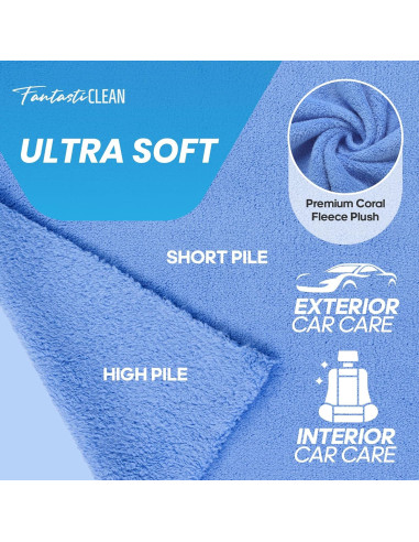 Toallas de Microfibra Fantasticlean para Autos, 20 Piezas, 35.56 cm