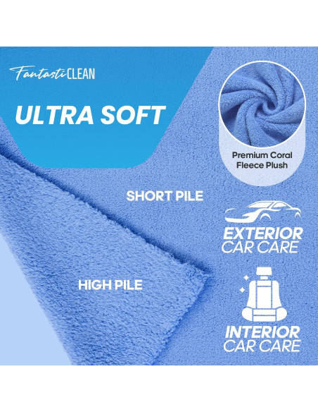 Toallas de Microfibra Fantasticlean para Autos, 20 Piezas, 35.56 cm