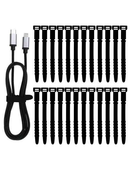 Paquete de 25 Bridas de Silicona Neepanda 11.5 cm Negro