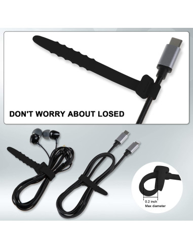 Paquete de 25 Bridas de Silicona Neepanda 11.5 cm Negro