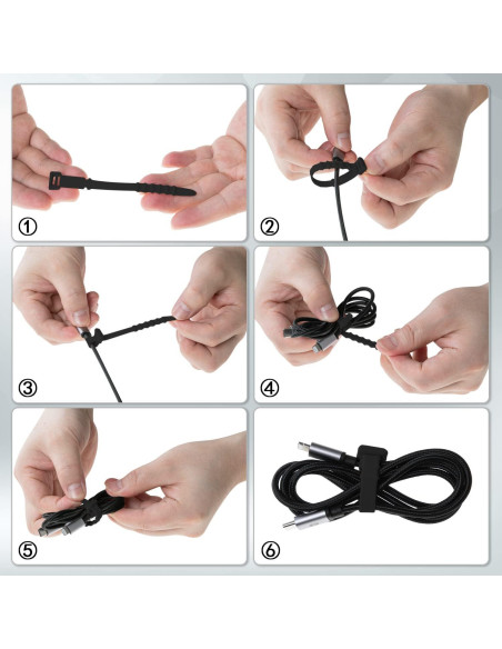 Paquete de 25 Bridas de Silicona Neepanda 11.5 cm Negro