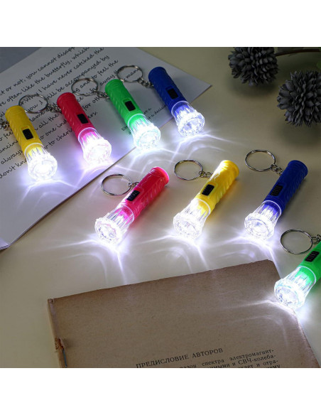 150 Mini Linternas LED Jexine Llavero Multicolor 6.6 cm