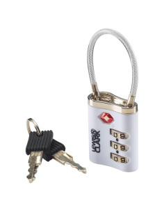 Candado de combinación TSA Lewis N. Clark 3 diales Blanco