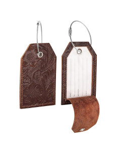 Juego de 2 Etiquetas de Equipaje de Cuero AGBIADD con Privacidad