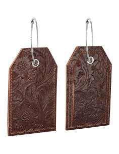 Juego de 2 Etiquetas de Equipaje de Cuero AGBIADD con Privacidad 2