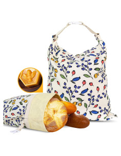 Bolsas de Pan Reutilizables EHZYP 43x33 cm Algodón Cera Abeja