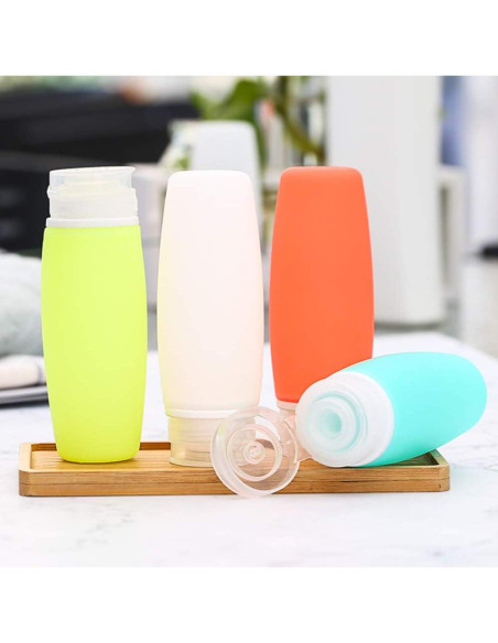 Botellas de Silicona a Prueba de Fugas HubHnb 100 ml - Paquete de 4