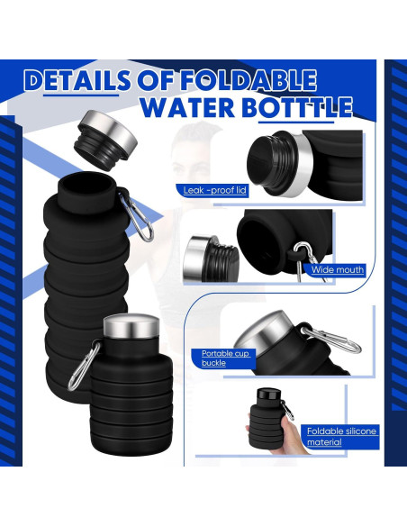 Botella de Agua Plegable Baderke 500ml Silicona Reutilizable